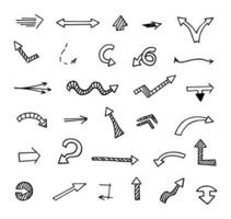 Vector set of hand drawn arrows, elements for presentation