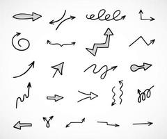 Vector set of hand drawn arrows, elements for presentation