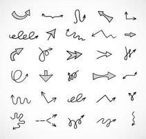 Vector set of hand drawn arrows, elements for presentation