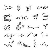 Vector set of hand drawn arrows, elements for presentation