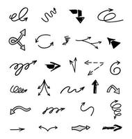 Vector set of hand drawn arrows, elements for presentation