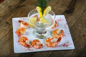 Tiger prawn on plate photo