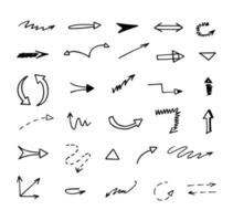 Vector set of hand drawn arrows, elements for presentation