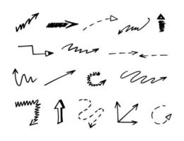 Vector set of hand drawn arrows, elements for presentation