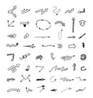 Vector set of hand drawn arrows, elements for presentation