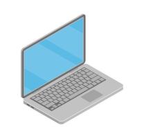 Vector isometric illustration, 3d icon of laptop, computer