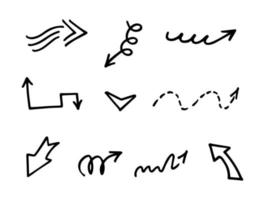 Vector set of hand drawn arrows, elements for presentation