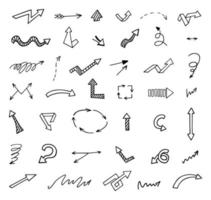 Vector set of hand drawn arrows, elements for presentation