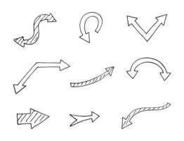 Vector set of hand drawn arrows, elements for presentation