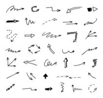 Vector set of hand drawn arrows, elements for presentation