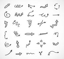 Vector set of hand drawn arrows, elements for presentation