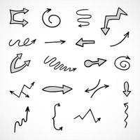 Vector set of hand drawn arrows, elements for presentation