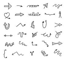 Vector set of hand drawn arrows, elements for presentation