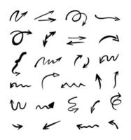 Vector set of hand drawn arrows, elements for presentation