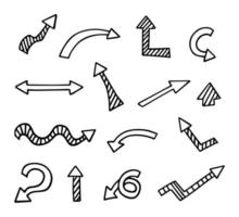 Vector set of hand drawn arrows, elements for presentation