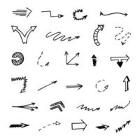 Vector set of hand drawn arrows, elements for presentation