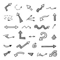 Vector set of hand drawn arrows, elements for presentation