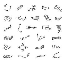 Vector set of hand drawn arrows, elements for presentation