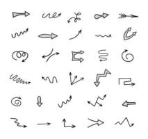 Vector set of hand drawn arrows, elements for presentation