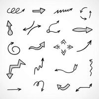 Vector set of hand drawn arrows, elements for presentation