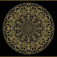 diseño de mandala fondo ornamental de lujo en color dorado vector