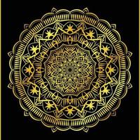 Mandala design  luxury ornamental background in gold color vector