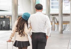 Young business couple attractive doing Happy and enjoying in the city. photo