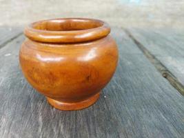 Brown wooden cup photo