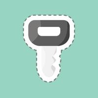 Sticker line cut Key. suitable for education symbol. simple design editable. design template vector. simple illustration vector