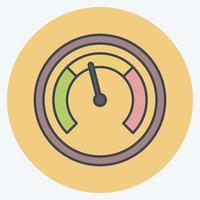 Icon Speedometer. suitable for education symbol. color mate style. simple design editable. design template vector. simple illustration vector