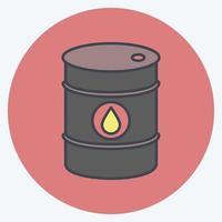 Icon Oil Barrel. suitable for education symbol. color mate style. simple design editable. design template vector. simple illustration vector