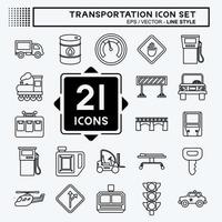 conjunto de iconos de transporte. adecuado para el símbolo de la educación. estilo de línea diseño simple editable. vector de plantilla de diseño. ilustración sencilla