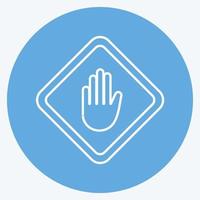 Icon Hand Sign. suitable for education symbol. blue eyes style. simple design editable. design template vector. simple illustration vector