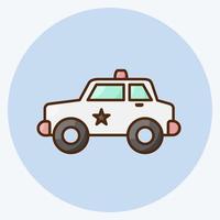 Icon Police Car. suitable for education symbol. flat style. simple design editable. design template vector. simple illustration vector