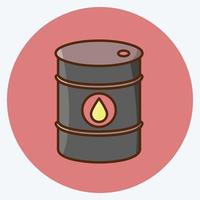 Icon Oil Barrel. suitable for education symbol. flat style. simple design editable. design template vector. simple illustration vector