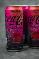 Samut Prakan, Thailand, May 14, 2022-Coca-Cola Starshine cans