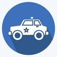 icono de coche de policía. adecuado para el símbolo de la educación. estilo de sombra larga. diseño simple editable. vector de plantilla de diseño. ilustración sencilla