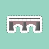 Sticker line cut Bridge. suitable for education symbol. simple design editable. design template vector. simple illustration vector