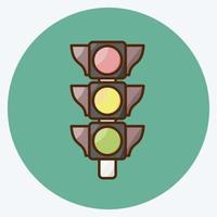 Icon Traffic Signal. suitable for education symbol. flat style. simple design editable. design template vector. simple illustration vector