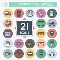 Icon Set Transportation. suitable for education symbol. flat style. simple design editable. design template vector. simple illustration