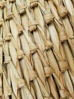 close up of brown wicker woven basket photo