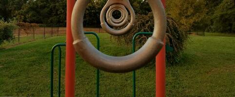 metal rings on a playground photo