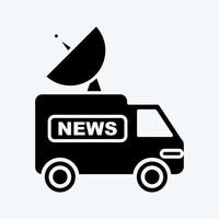 Icon News Van. suitable for Education symbol. glyph style. simple design editable. design template vector. simple illustration vector