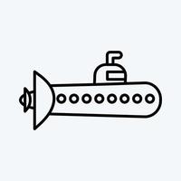 Icon Submarine. suitable for Education symbol. line style. simple design editable. design template vector. simple illustration vector