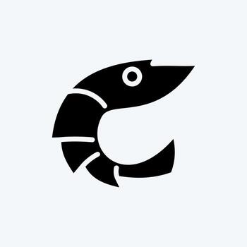 Icon Shrimp. suitable for Meat. glyph style. simple design editable. design template vector. simple illustration vector