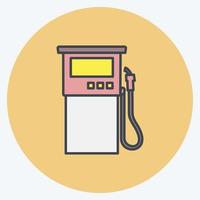 icono de la bomba de gasolina. adecuado para el símbolo de la educación. estilo compañero de color. diseño simple editable. vector de plantilla de diseño. ilustración sencilla