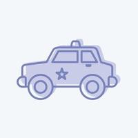 icono de coche de policía. adecuado para el símbolo de la educación. estilo de dos tonos. diseño simple editable. vector de plantilla de diseño. ilustración sencilla