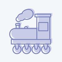 icono de tren de vapor. adecuado para el símbolo de la educación. estilo de dos tonos. diseño simple editable. vector de plantilla de diseño. ilustración sencilla