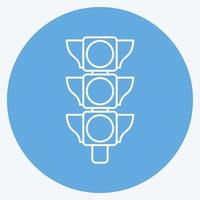 Icon Traffic Signal. suitable for education symbol. blue eyes style. simple design editable. design template vector. simple illustration vector