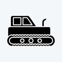 icono de tractor industrial. adecuado para el símbolo de la educación. estilo de glifo. diseño simple editable. vector de plantilla de diseño. ilustración sencilla